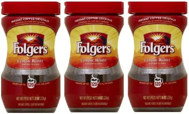 Folgers Instant Coffee Crystals, Classic Roast, 24 ounce, 3 pack