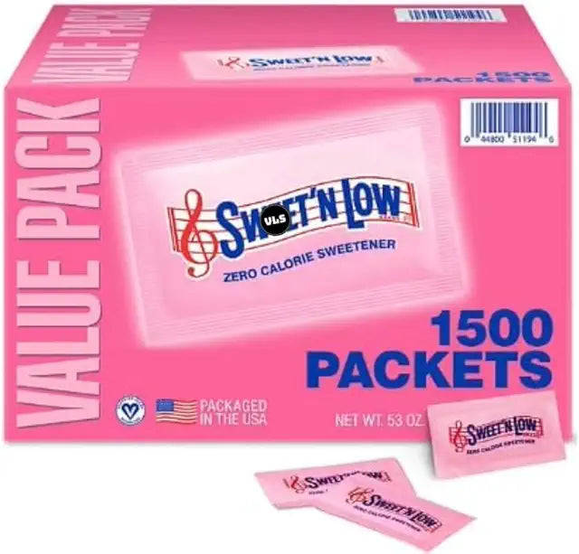 Swweet Zeero-Calorie Sweetener 1500 Packets, Sweet and Low Sugar Substitute for Coffee Bulk Pack, N, Sweet Low, Sugar Alternative, Sweetener, Travel Size Packets +shipping box