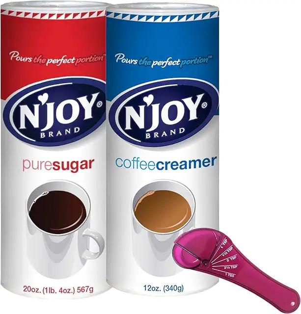 Generic Powdered Coffee Creamer 16 oz and Pure Sugar 22 oz (2 Pack) With Measuring Spoon