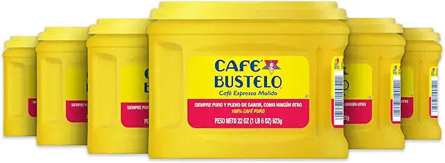 Cafe Bustelo Expresso Ground Coffee, Dark Roast, 22 Oz Canister (Case of 6)