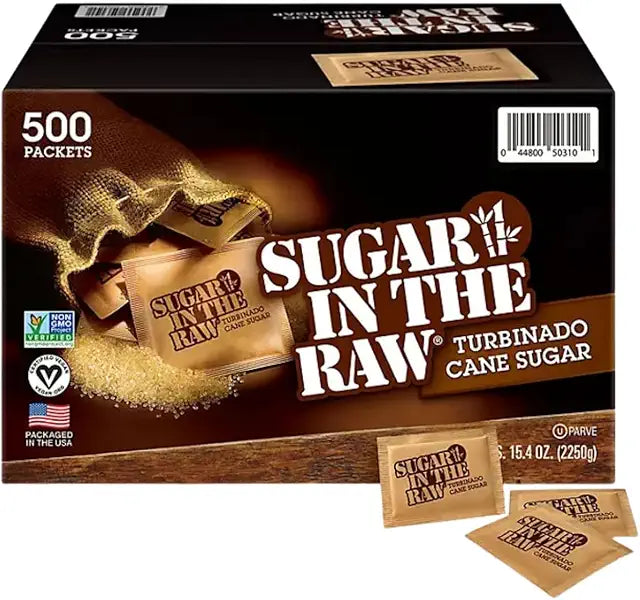 Organic Sugar in The Raw, Raw Sugar Packets, Natural Sweetener, 500 Count Bulk Pack
