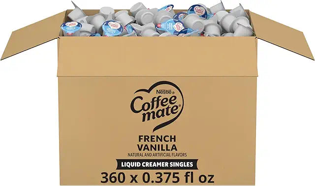 Nestle Coffee mate Coffee Creamer, French Vanilla, Liquid Creamer Singles, Non Dairy, No Refrigeration, 0.375 fl oz Tubs (Pack of 360)