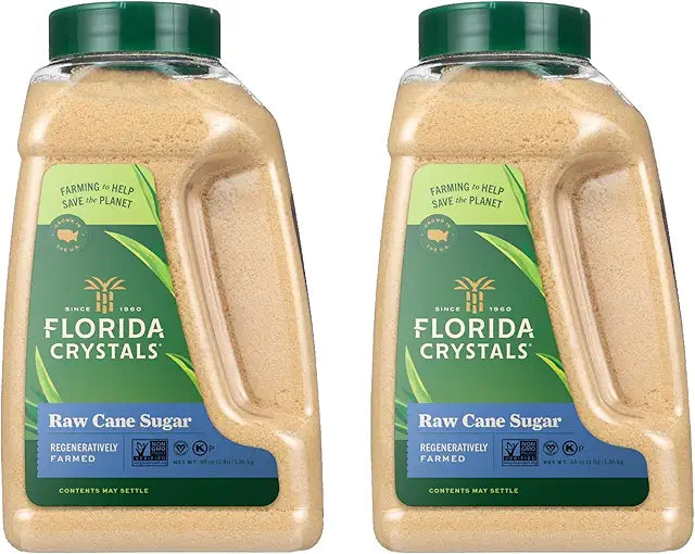 Florida Crystals Raw Cane Sugar, 48 oz (3 lb) Jug (Pack of 2)